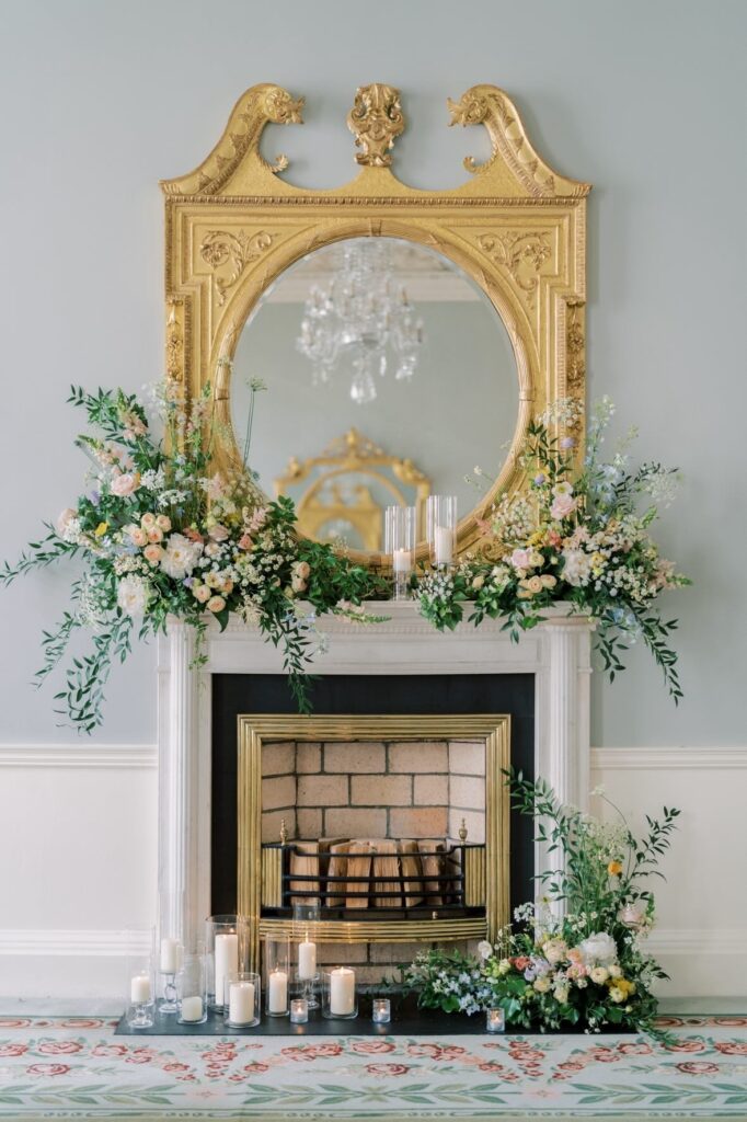 Pastel wedding flowers at The Merrion Hotel Dublin